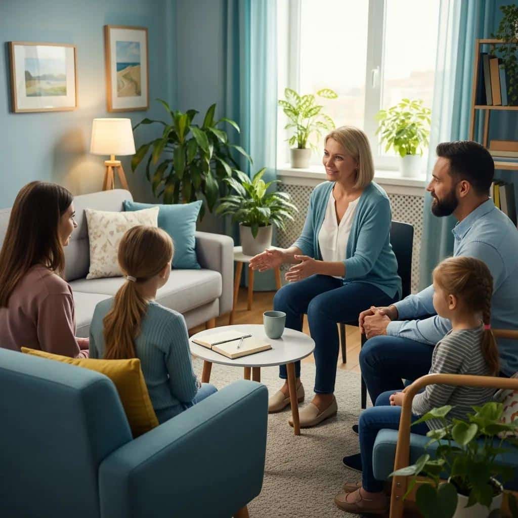 Family and clinician discussing an individualized recovery plan